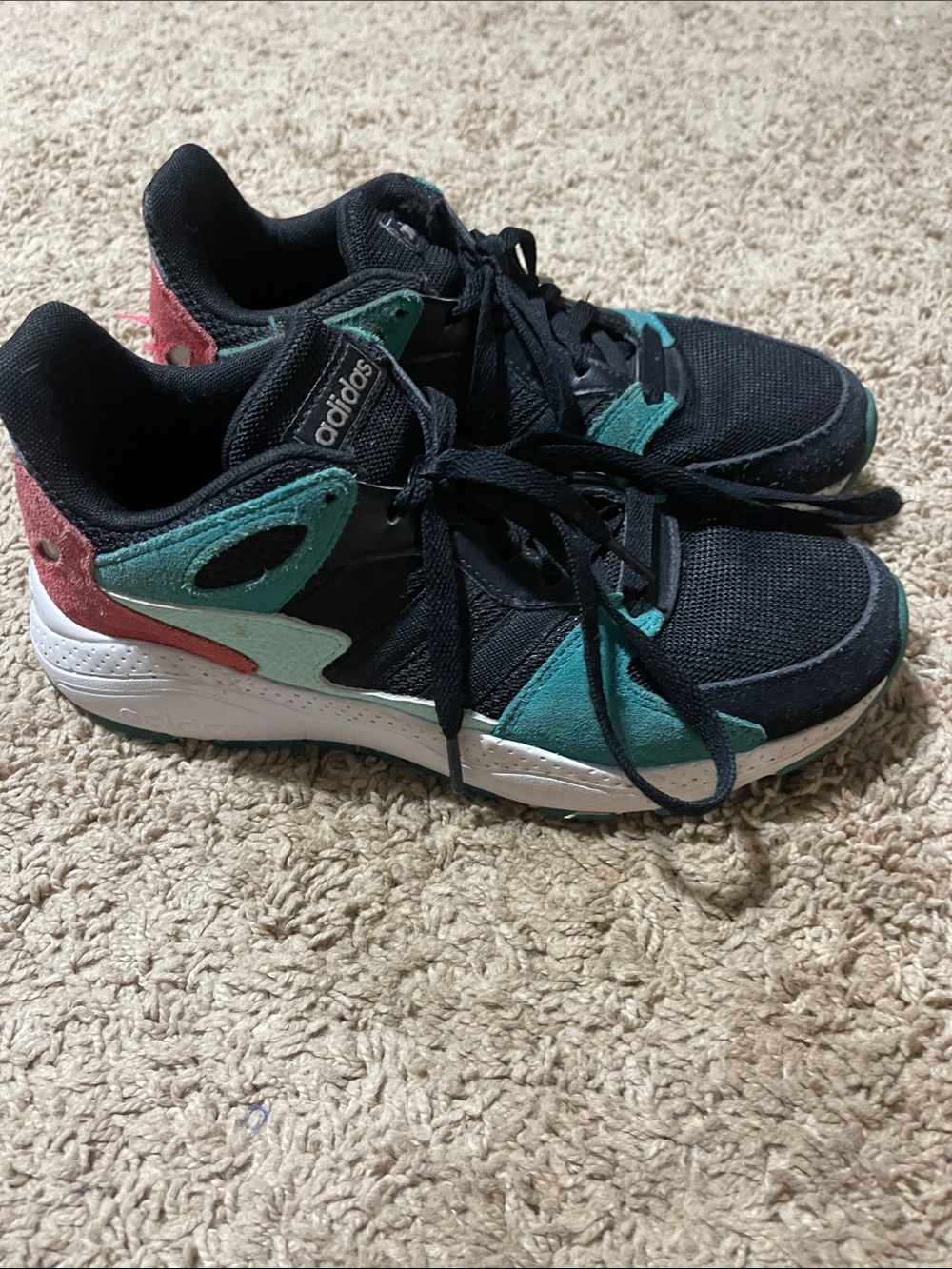 adidas Black Teal Pink Women's Athletic Sneakers